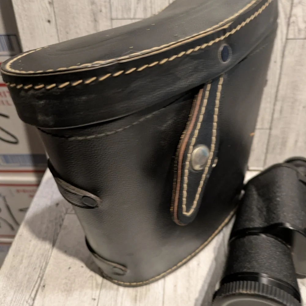 Classic Black Binoculars with Hard Case